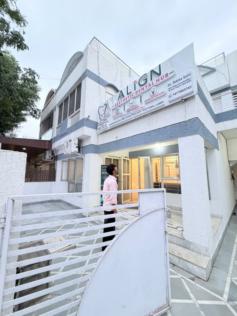On JK Road — Look for the tooth-shaped sign at A-6, New Minal Residency.