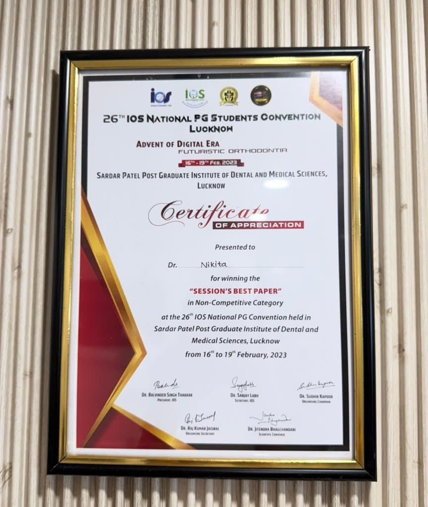 Certificate: 26th IOS National PG Students Convention