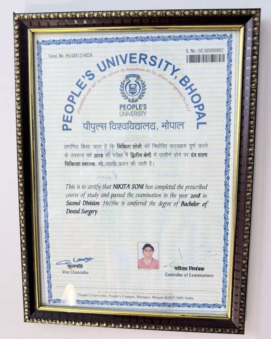 Bachelor of Dental Surgery, 2019